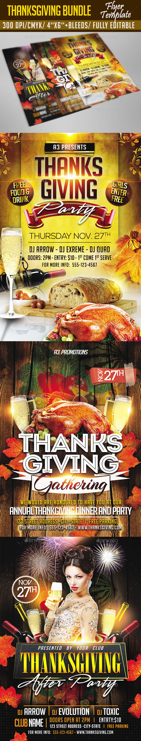 Thanksgiving Flyer Bundle