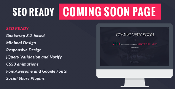 Seo Ready Coming Soon Page - Specialty Pages Site Templates