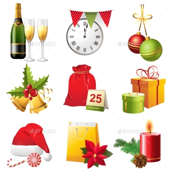 GraphicRiver Christmas Icons Set 9557682 GraphicRiver Christmas Icons Set 9557682