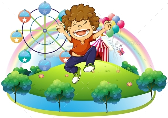GraphicRiver Boy in the Hill with a Carnival 9561425 GraphicRiver Boy in the Hill with a Carnival 9561425