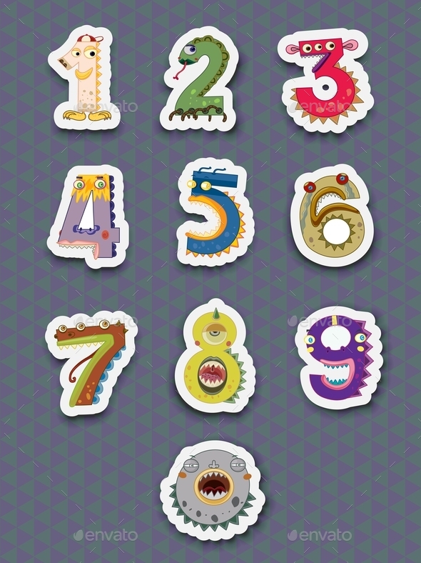 GraphicRiver Number Stickers 9562223 GraphicRiver Number Stickers 9562223