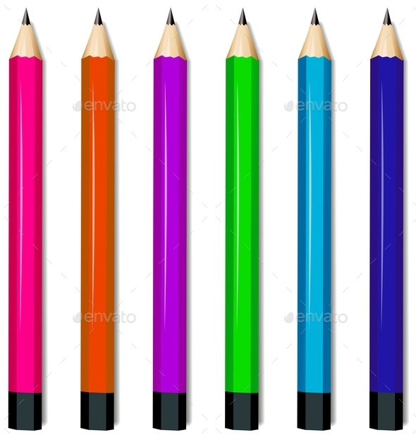 GraphicRiver Six Colorful Pencils 9562243 GraphicRiver Six Colorful Pencils 9562243