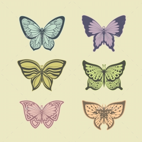 GraphicRiver Set of Butterflies 9562281 GraphicRiver Set of Butterflies 9562281