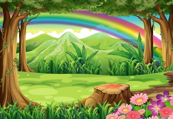 GraphicRiver A Rainbow and a Forest 9562283 GraphicRiver A Rainbow and a Forest 9562283