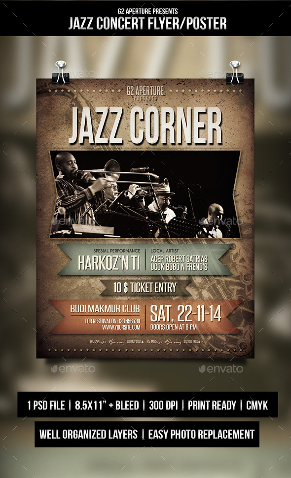GraphicRiver Jazz Concert Flyer Templates 9562332 GraphicRiver Jazz Concert Flyer Templates 9562332