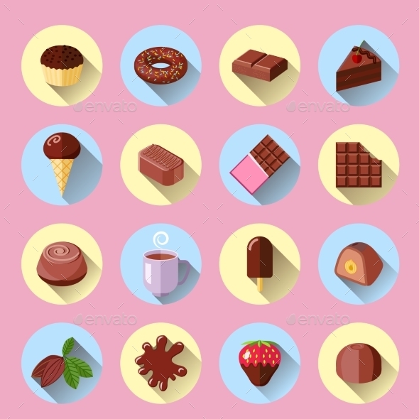 Chocolate Icons Flat (Food)