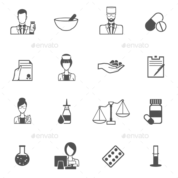 Pharmacist Icons Set (Miscellaneous)