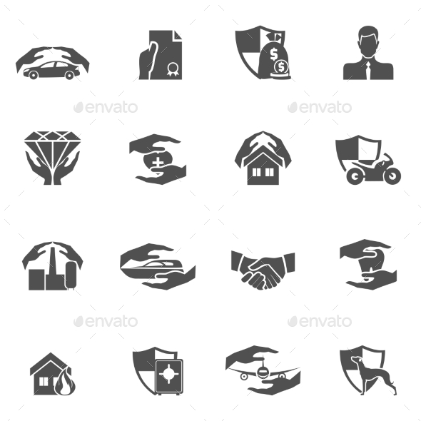 Insurance Icons Black (Web)