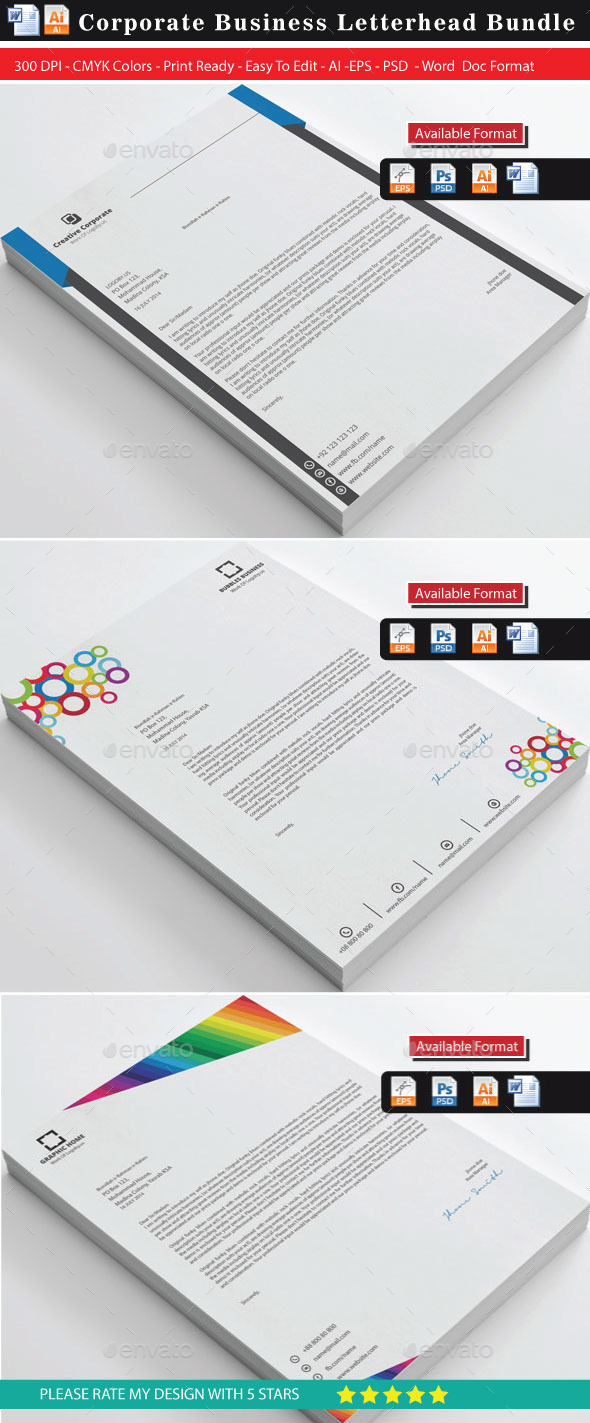 GraphicRiver Advance Colorful Letterhead Bundles 9562775 GraphicRiver Advance Colorful Letterhead Bundles 9562775