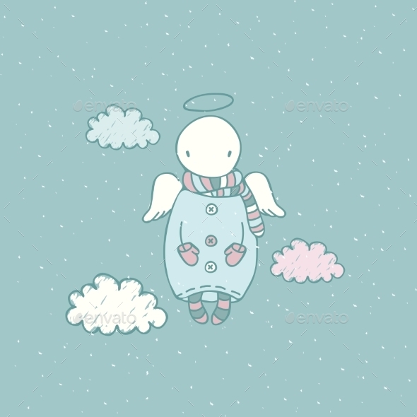 GraphicRiver Cartoon Angel in the Sky 9562908 GraphicRiver Cartoon Angel in the Sky 9562908