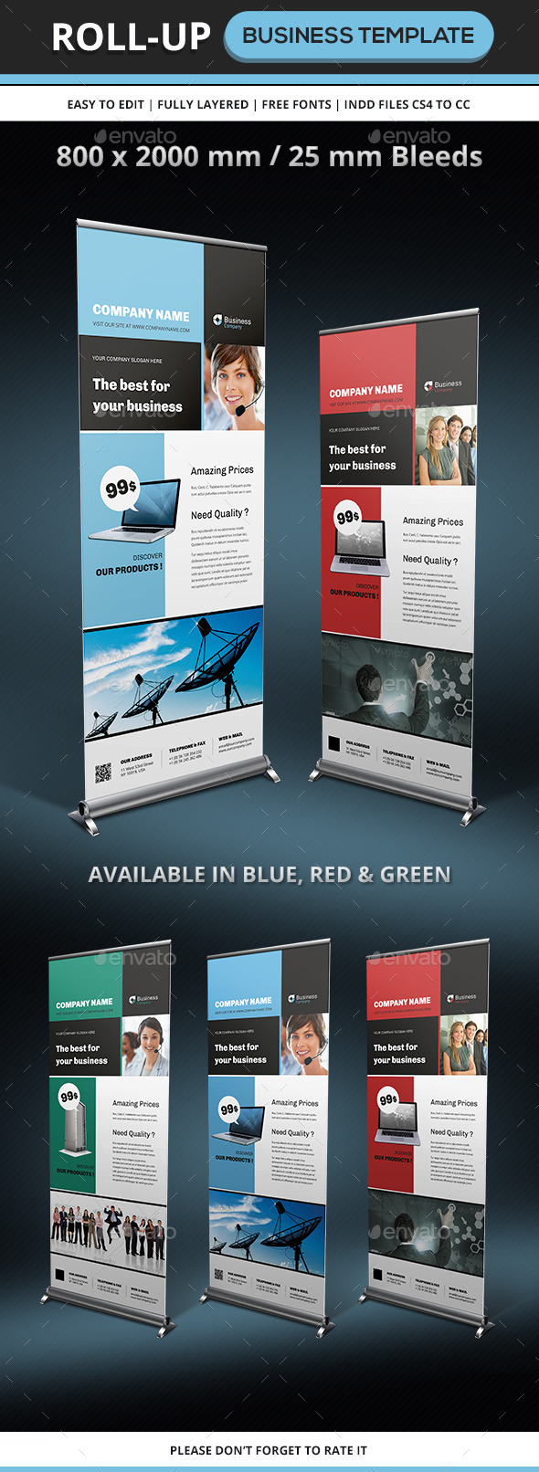 Corporate & Business Rollup Template - Signage Print Templates