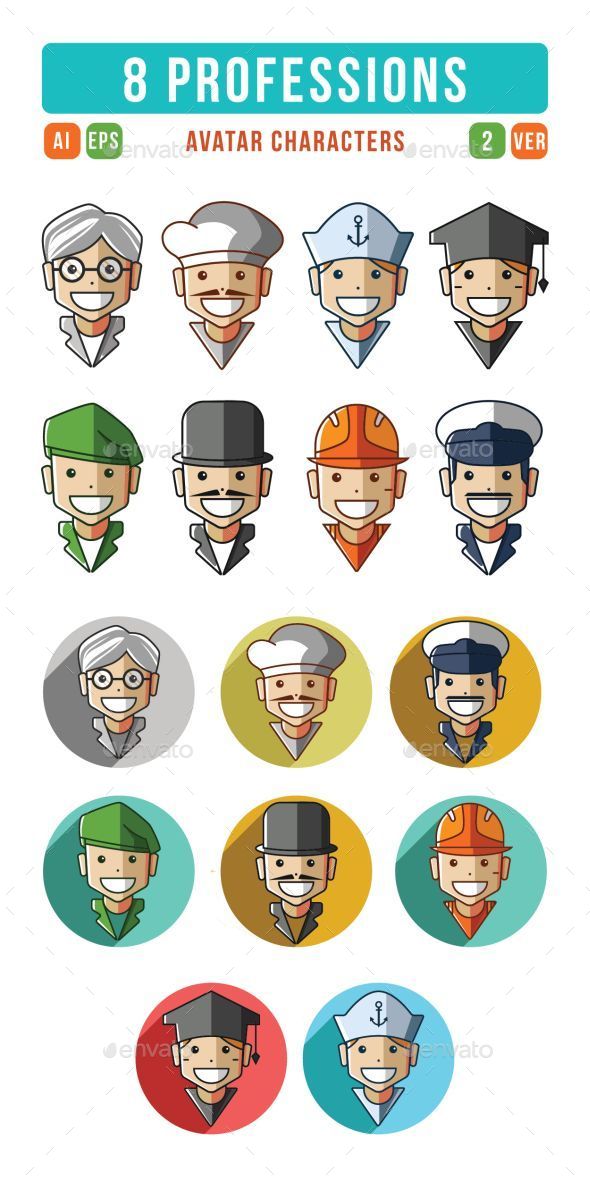 GraphicRiver Profession Characters Icons Set 9519427 GraphicRiver Profession Characters Icons Set 9519427