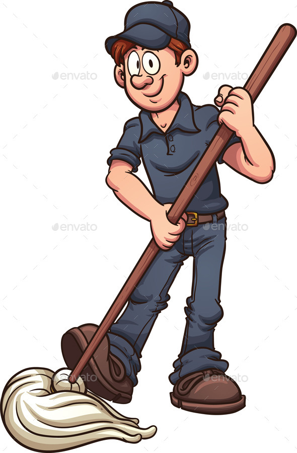 GraphicRiver Cartoon Janitor 9571873 GraphicRiver Cartoon Janitor 9571873