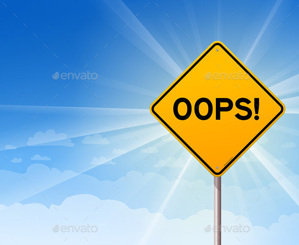 GraphicRiver Oops Yellow Sign on Blue Sky 9572372 GraphicRiver Oops Yellow Sign on Blue Sky 9572372