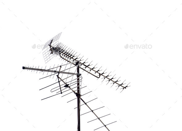 Old tv antenna covered with ice (Misc) Photo Download