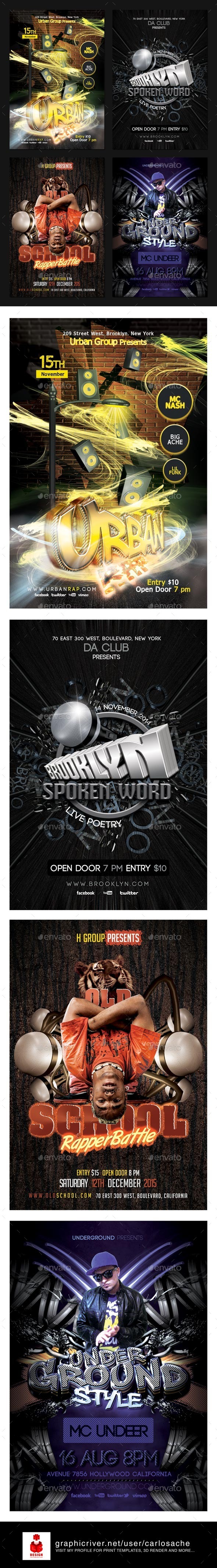 GraphicRiver Rap Flyer Bundle 9574798 GraphicRiver Rap Flyer Bundle 9574798