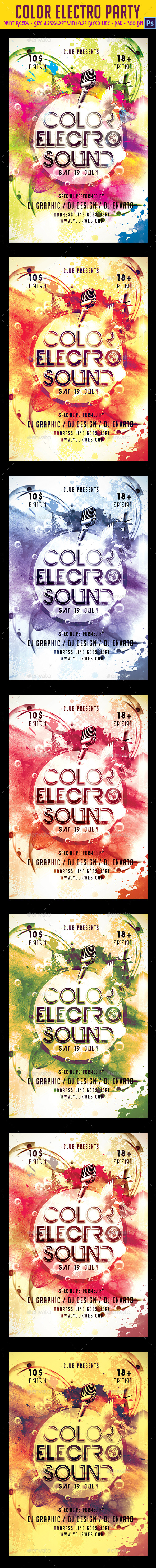 GraphicRiver Color Electro Party Flyer 9577763 GraphicRiver Color Electro Party Flyer 9577763