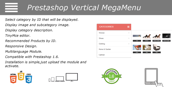 Prestashop Vertical Mega Menu Module Prestashop Vertical Mega Menu Module