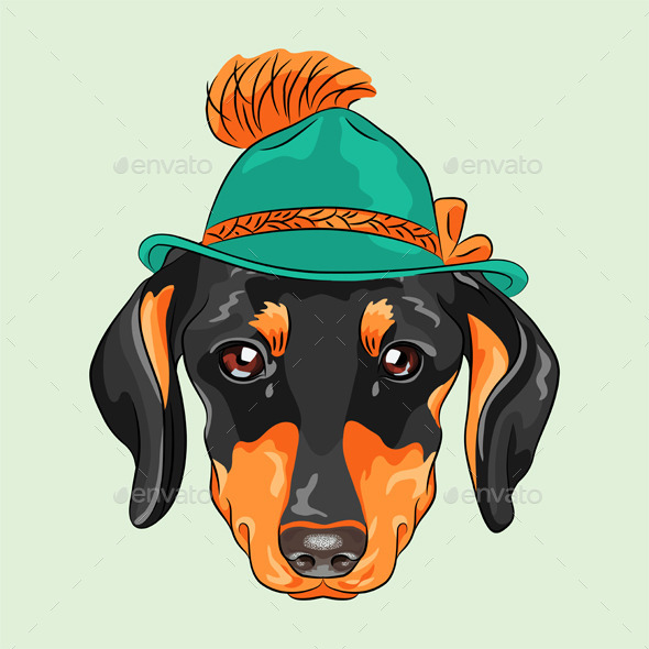 GraphicRiver Cartoon Hipster Dog Dachshund 9583136 GraphicRiver Cartoon Hipster Dog Dachshund 9583136