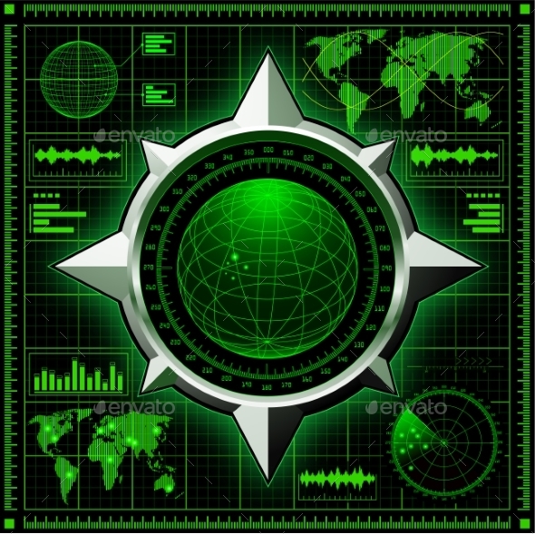 GraphicRiver Radar Screen with Globe 9583956 GraphicRiver Radar Screen with Globe 9583956