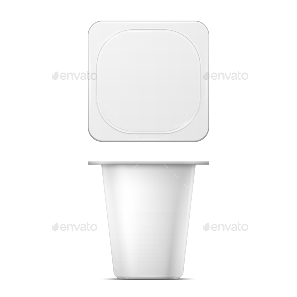 GraphicRiver White Yogurt Pot Template 9583976 GraphicRiver White Yogurt Pot Template 9583976