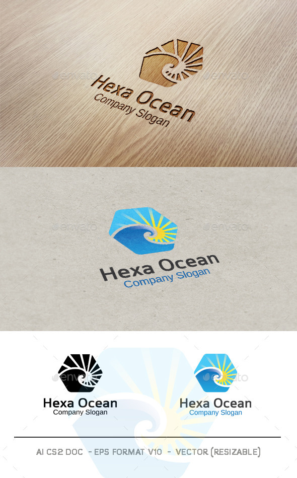GraphicRiver Hexa Ocean Logo 9583979 GraphicRiver Hexa Ocean Logo 9583979