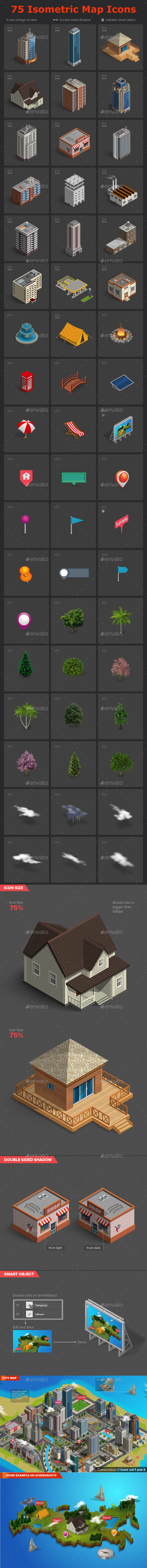 GraphicRiver Isometric Map Icons Vol.01 9584369 GraphicRiver Isometric Map Icons Vol.01 9584369