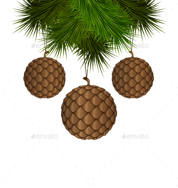 Brown Cones like Christmas Balls