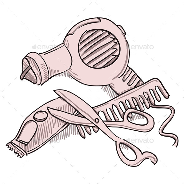 GraphicRiver Hairdresser Equipment 9586802 GraphicRiver Hairdresser Equipment 9586802