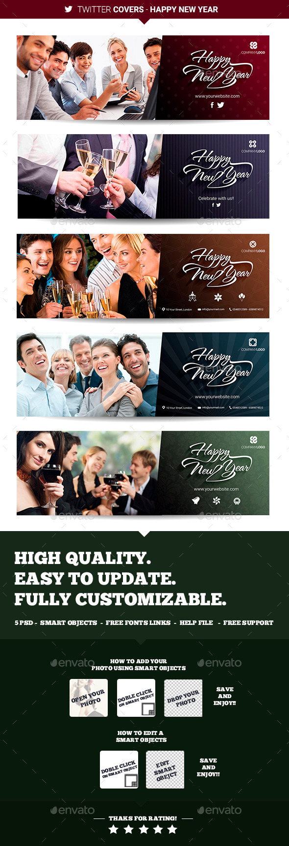 GraphicRiver Twitter Covers Happy New year 9586812 GraphicRiver Twitter Covers Happy New year 9586812
