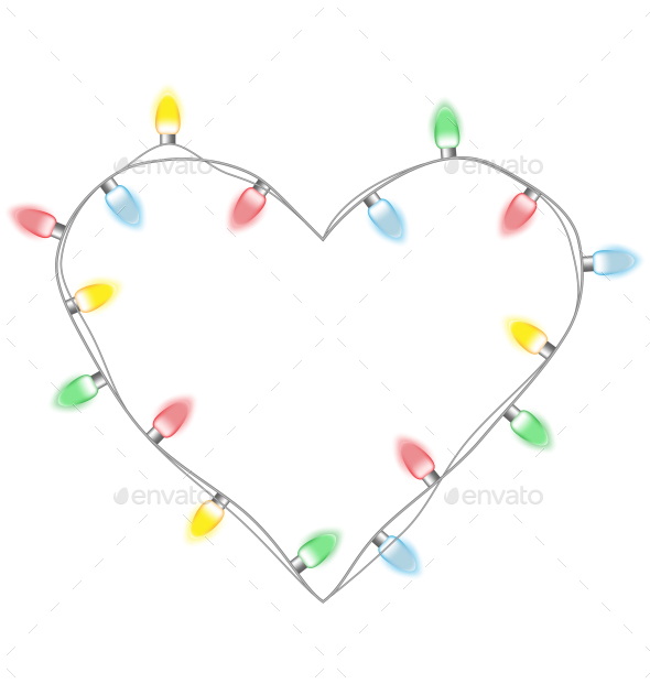GraphicRiver Christmas Lights Heart 9587571 GraphicRiver Christmas Lights Heart 9587571