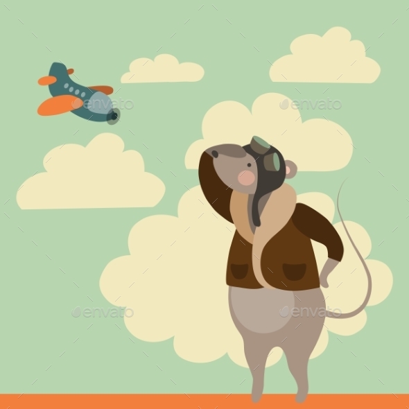 GraphicRiver Cartoon Mouse in Pilot Uniform 9587768 GraphicRiver Cartoon Mouse in Pilot Uniform 9587768