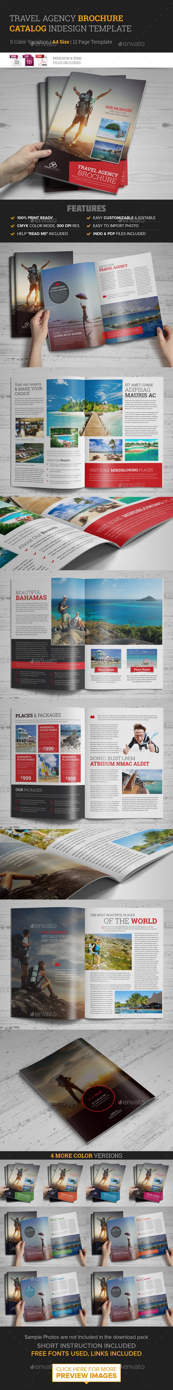 Travel Agency Brochure Catalog InDesign Template 2 (Corporate)