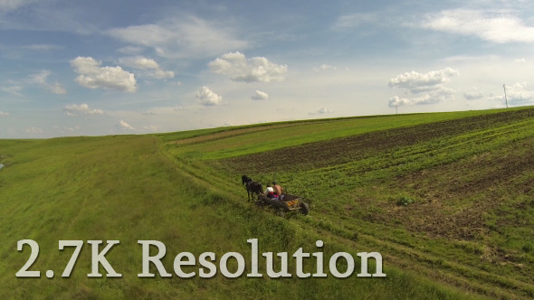 Flying over Horse and Wagon Flying over Horse and Wagon