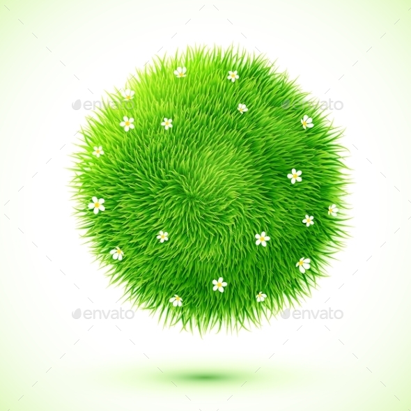 GraphicRiver Fluffy Grass Ball with Flowers 9588500 GraphicRiver Fluffy Grass Ball with Flowers 9588500