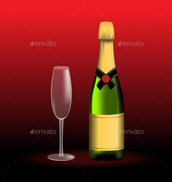 GraphicRiver Sparkling Wine with a Glass 9589829 GraphicRiver Sparkling Wine with a Glass 9589829