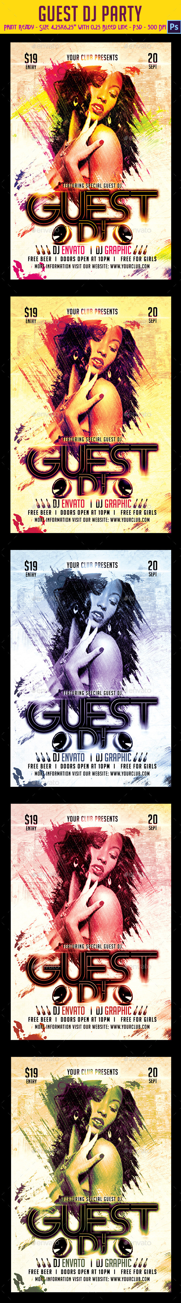GraphicRiver Guest DJ Party Flyer 9590600 GraphicRiver Guest DJ Party Flyer 9590600