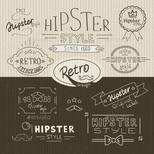 Retro hipster stamps collection (Misc) Photo Download