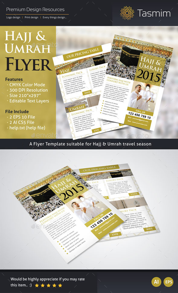 Hajj 2015 Flyer Template Front & Back Hajj 2015 Flyer Template Front & Back