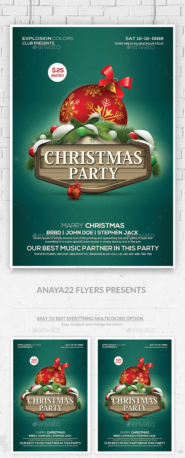 Christmas Party Flyer Psd Template