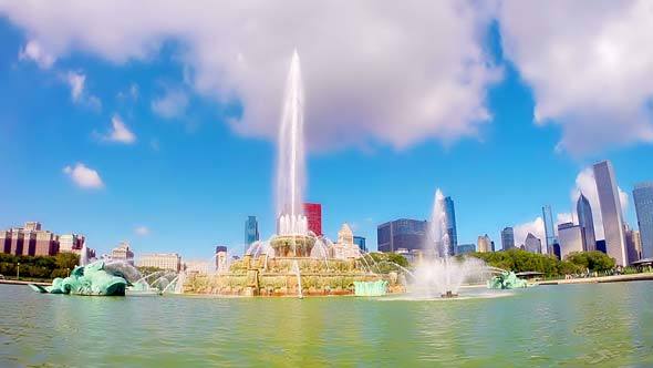 Chicago Skyline And Buckingham Fountain Chicago Skyline And Buckingham Fountain