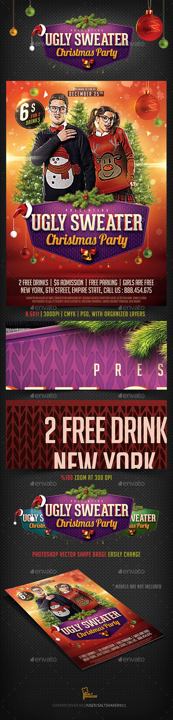 GraphicRiver Ugly Christmas Sweater Party Flyer 9595943 GraphicRiver Ugly Christmas Sweater Party Flyer 9595943