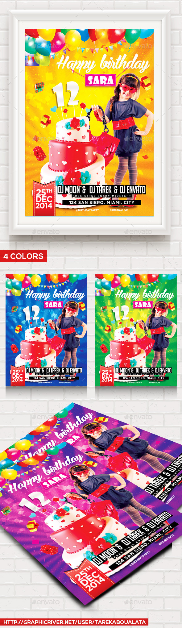 GraphicRiver Birthday Party Flyer Template 9596359 GraphicRiver Birthday Party Flyer Template 9596359