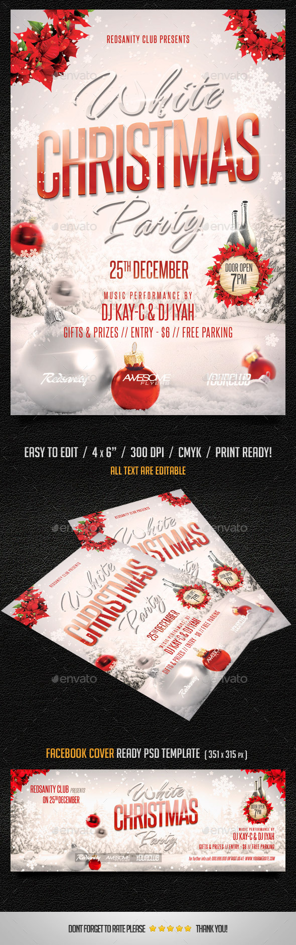 GraphicRiver White Christmas Party Flyer plus FB Cover 9597182 GraphicRiver White Christmas Party Flyer plus FB Cover 9597182