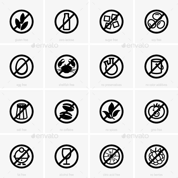 GraphicRiver Allergen Free Icons 9598200 GraphicRiver Allergen Free Icons 9598200