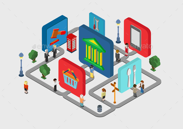 GraphicRiver Flat 3D Isometric City Navigation Icons 9598364 GraphicRiver Flat 3D Isometric City Navigation Icons 9598364