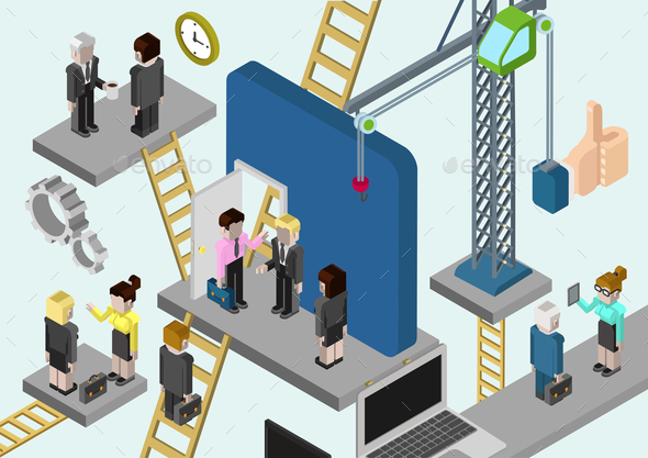 GraphicRiver Flat 3D Isometric Business Building Company 9598366 GraphicRiver Flat 3D Isometric Business Building Company 9598366