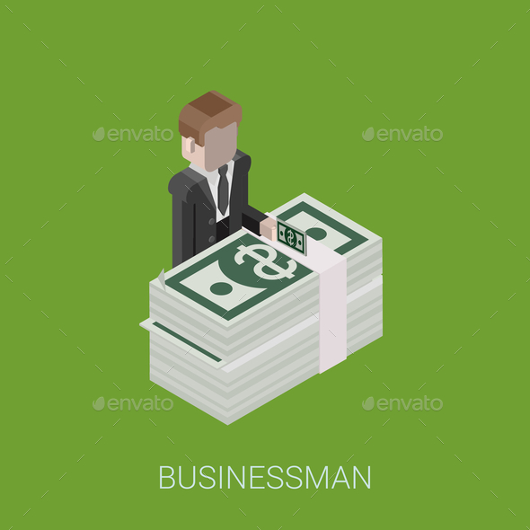 GraphicRiver Flat 3D Isometric Billionaire 9598376 GraphicRiver Flat 3D Isometric Billionaire 9598376