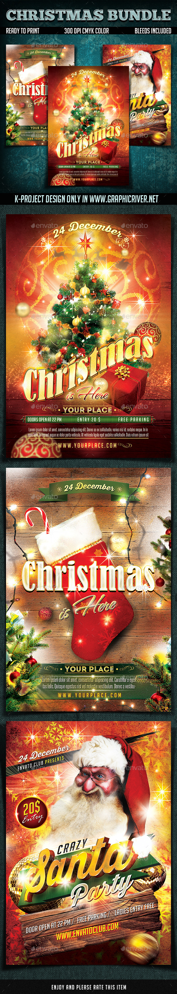 GraphicRiver Christmas Flyers Bundle 9598650 GraphicRiver Christmas Flyers Bundle 9598650