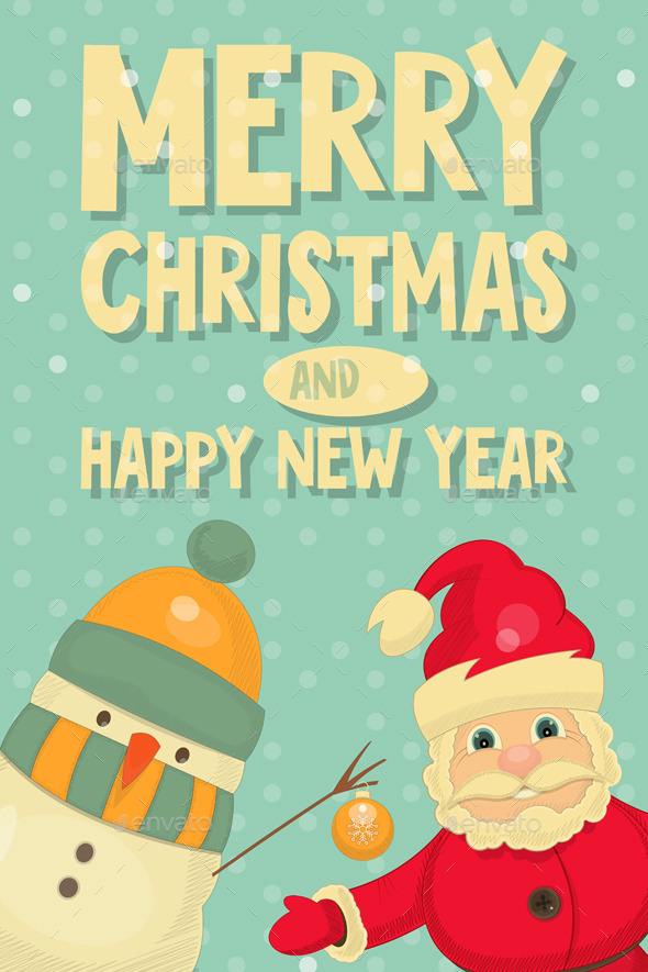 GraphicRiver Santa Claus and Snowman 9598705 GraphicRiver Santa Claus and Snowman 9598705